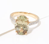 Vault Color Change Csarite & Diamond Ring, 14K Gold, 4.5ct, Size 9